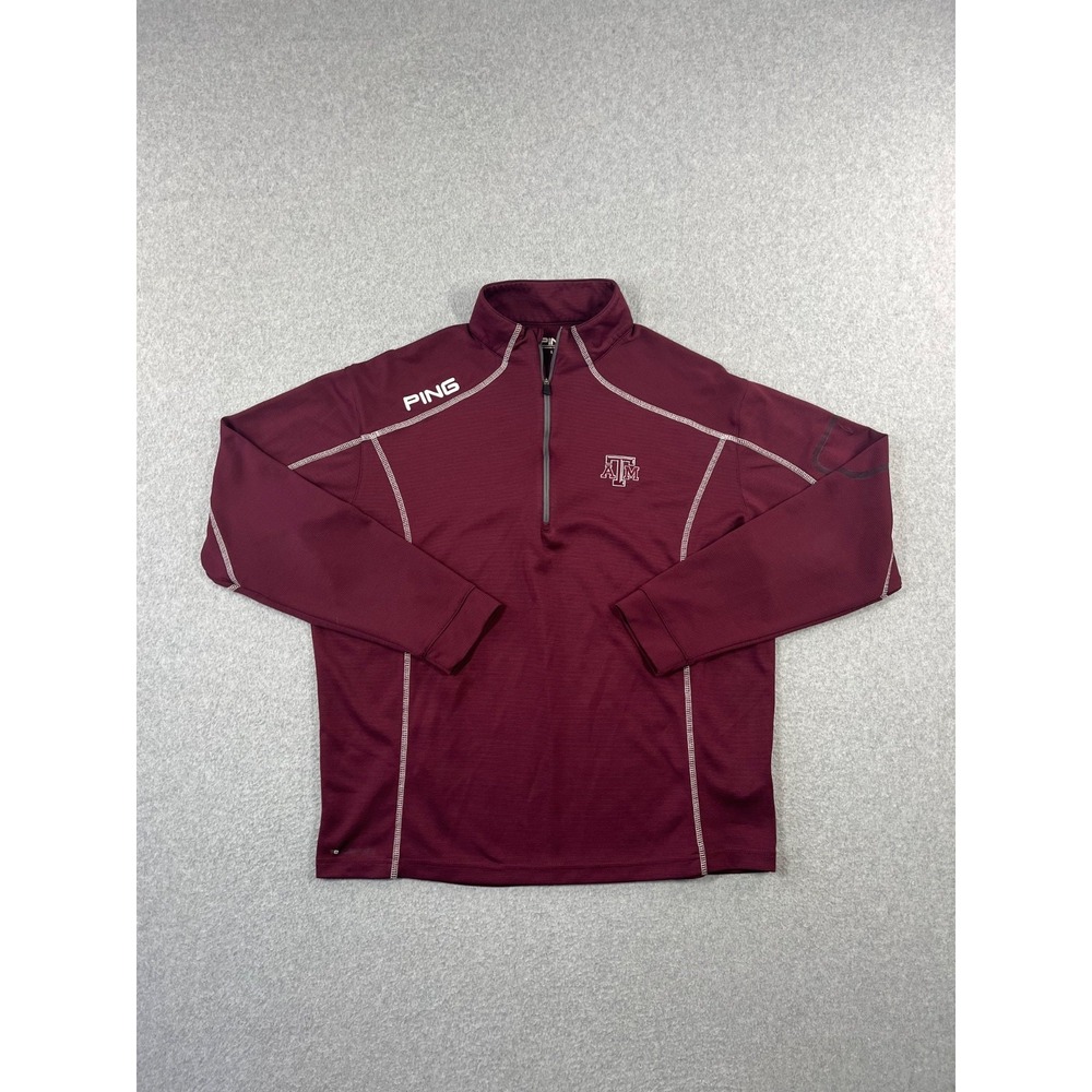 Texas A&M University Aggies Pullover Jacket Mens L Red 1/4 Zip Ping Golf
